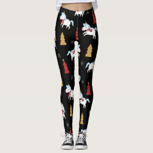 Süßes Einhorn-Feiertagsmuster Leggings