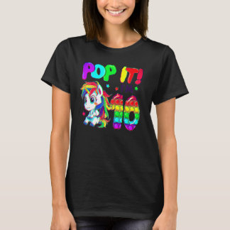 Süßes Einhorn Fidget Toys Pop It Ich bin 10 Mädche T-Shirt