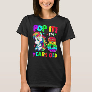 Süßes Einhorn Fidget Toys Pop It Ich bin 8 Kinder T-Shirt