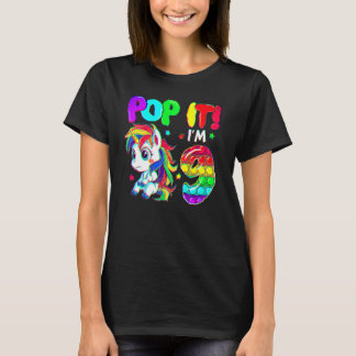 Süßes Einhorn Fidget Toys Pop It Ich bin 9 Kinder T-Shirt