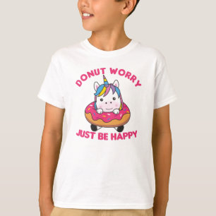 Süßes Einhorn Funny Animes in Donut Pink T-Shirt