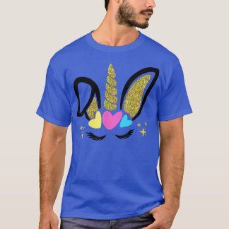 Süßes Einhorn-Gesicht-Hasen-Häschen-Ostern-Tags-Ki T-Shirt