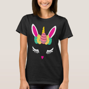 Süßes Einhorn-Hasen-Gesicht-Ei-Frohe-Ostern-Hase K T-Shirt