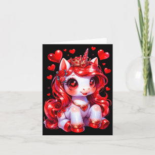 Süßes Einhorn Herz Valentinstag Mädchen Kinder Fra Karte