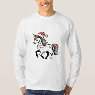 Süßes Einhorn Hirsch Rentier Weihnachtslichter Lus T-Shirt