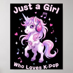 Süßes Einhorn K-Pop Liebhaber für Mädchen Fans  Poster