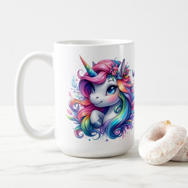 Süßes Einhorn  Kaffeetasse (Mit Donut)