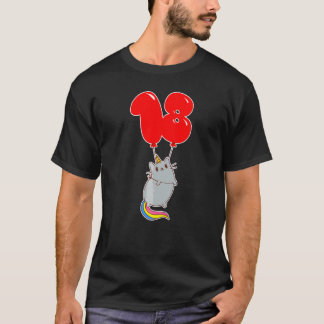 Süßes Einhorn-Katze 18. Geburtstag Kinder-Ballon-P T-Shirt