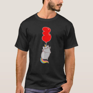 Süßes Einhorn-Katze 3. Geburtstag Kinder-Ballonpar T-Shirt