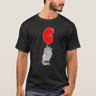 Süßes Einhorn Katze 6. Geburtstag Kinder Ballonpar T-Shirt
