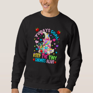 Süßes Einhorn-Lehrer-Gnom-Mama-Zitat für Frauen  L Sweatshirt
