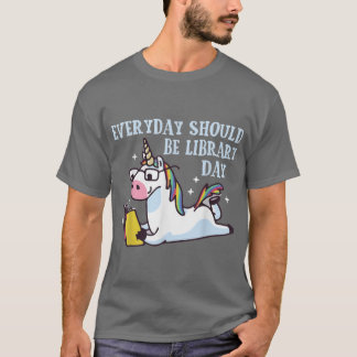 Süßes Einhorn liest Buch Bibliothekar Liebhaber Bi T-Shirt