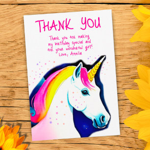 Süßes Einhorn Magische Sterne Mädchen Geburtstag  Dankeskarte