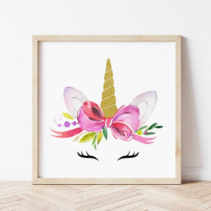 Süßes Einhorn, Magisches Einhorn, Mädchen-Kinderzi Poster