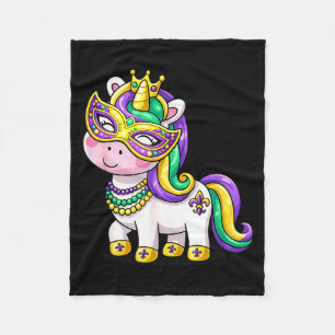Süßes Einhorn Mardi Gras Maske Karneval Für Mädche Fleecedecke