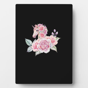 Süßes Einhorn mit Blumen Florales Einhorn Mädchen Fotoplatte