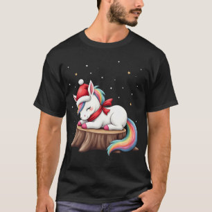 Süßes Einhorn mit Schal Weihnachten Xmas Feiertags T-Shirt