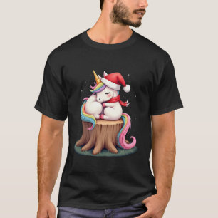 Süßes Einhorn mit Schal Weihnachten Xmas Feiertags T-Shirt