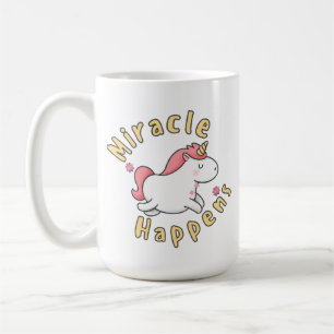 Süßes Einhorn-Mug-Design "Wunder geschieht"  Kaffeetasse