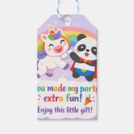 Süßes Einhorn & Panda Dankeschön-Geschenkanhänger Geschenkanhänger