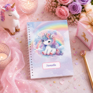 Süßes Einhorn Pastellfarben Mädchen Geburtstag Ben Notizblock