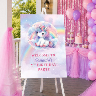 Süßes Einhorn Pastellfarben Mädchen Geburtstags Wi Poster