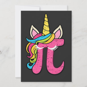 Süßes Einhorn Pi Tag 3.14 Mathe Zahl Pi Pun T-Shir Einladung