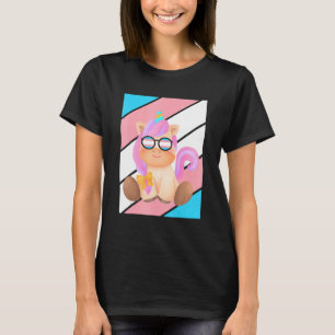 Süßes Einhorn Pride Transgender Flagge LGBTQ Stolz T-Shirt