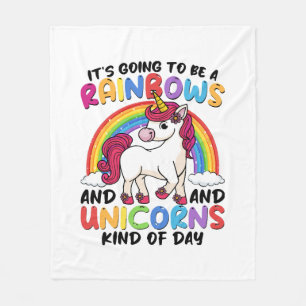 süßes Einhorn Regenbogen lustig Fleecedecke