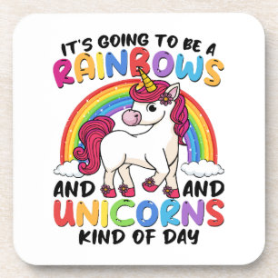 Süßes Einhorn Regenbogen Lustig Getränkeuntersetzer