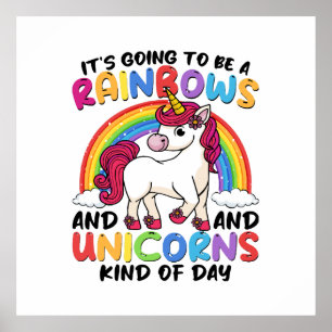 Süßes Einhorn Regenbogen Lustig Poster