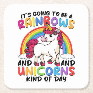 Süßes Einhorn Regenbogen Lustig Rechteckiger Pappuntersetzer