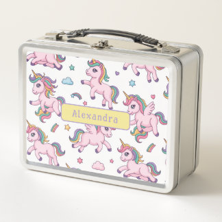 Süßes Einhorn Regenbogen Metall Brotdose