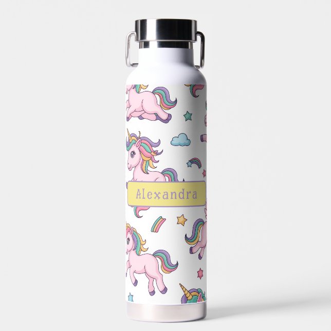 Süßes Einhorn Regenbogen Trinkflasche (Vorne)