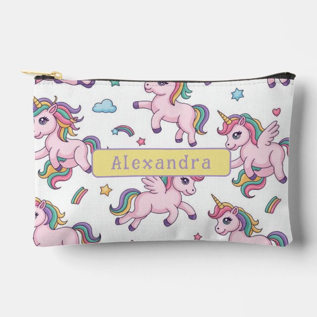 Süßes Einhorn Regenbogen Zubehörtasche (Vorderseite)