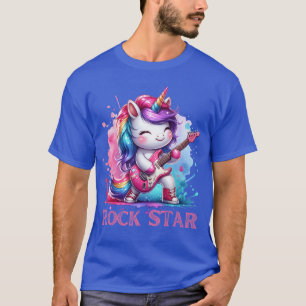 Süßes Einhorn Rockstar Gitarre Rockin Musik Sänger T-Shirt