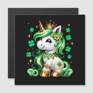 Süßes Einhorn Shamrock St Patricks Day  Magnetkarte