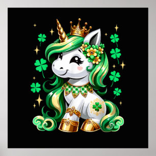 Süßes Einhorn Shamrock St Patricks Day Poster
