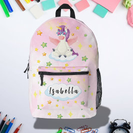 Süßes Einhorn-Star-Thema für Mädchen-Schule Bedruckter Rucksack