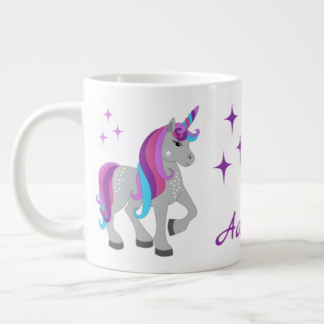 Süßes Einhorn & Sterne Jumbo-Tasse (Links)