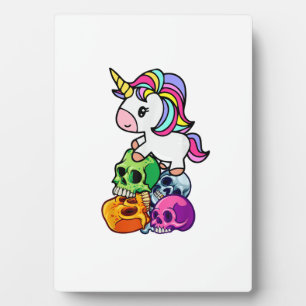 Süßes Einhorn & Tote Schädel. Lustig Goth Emo Hall Fotoplatte