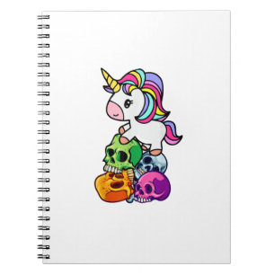 Süßes Einhorn & Tote Schädel. Lustiges Goth Emo Ha Notizblock
