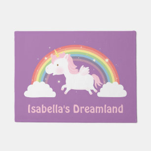 Süßes Einhorn und Regenbogen Mädchen Zimmer Türmat Fußmatte
