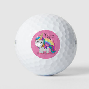 Süßes Einhorn Unicorn mit großen Augen Golfball