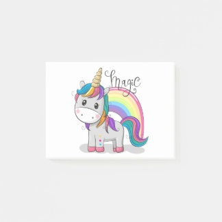 Süßes Einhorn Unicorn mit großen Augen Post-it Klebezettel