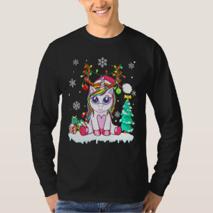 Süßes Einhorn Weihnachten Mädchen Frauen Xmas Hirs T-Shirt