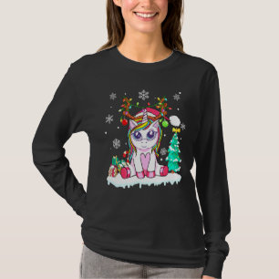 Süßes Einhorn Weihnachten Mädchen Frauen Xmas Hirs T-Shirt
