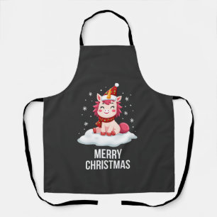 Süßes Einhorn-Weihnachtsmützen-Einhorn-Weihnachts- Schürze