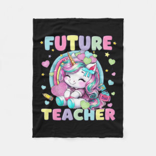 Süßes Einhorn-Zukunftslehrer-Klassenzimmer-Design Fleecedecke