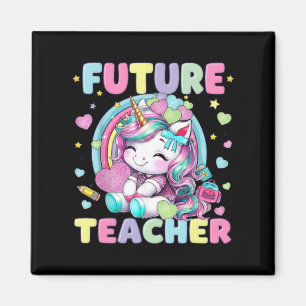 Süßes Einhorn-Zukunftslehrer-Klassenzimmer-Design Magnet